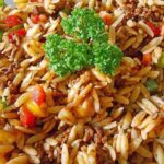 Kritharaki-Salat mit Hackfleisch
